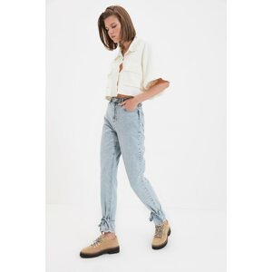 Trendyol Blue Leg Detailed High Waist Bootcut Jeans
