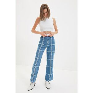 Trendyol Blue Block High Waist 90's Wide Leg Jeans