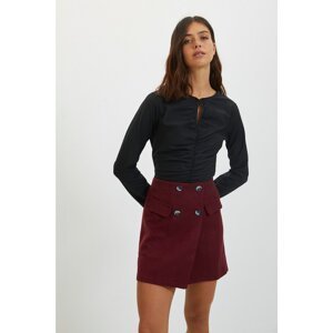 Trendyol Burgundy Buttoned Skirt