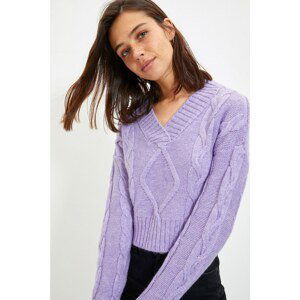 Trendyol Lilac Knit Detailed Knitwear Sweater