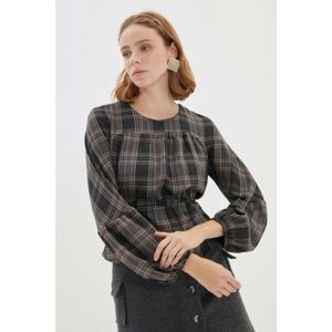 Trendyol Black Plaid Blouse