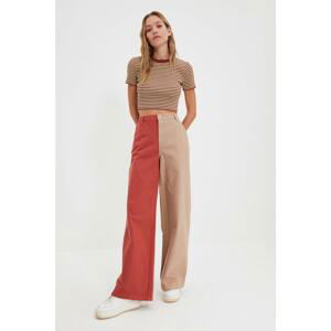 Trendyol Multicolor Color Block High Waist 90's Wide Leg Jeans