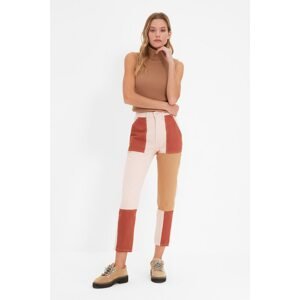 Trendyol Multi Color Color Block High Waist Mom Jeans