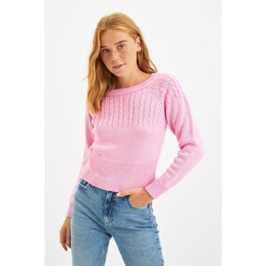 Trendyol Pink Crop Knitwear Sweater