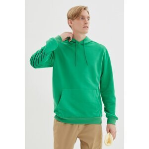 Trendyol Green Men's Regular Fit Long Sleeve Hoodie Printed Sweatshirt
