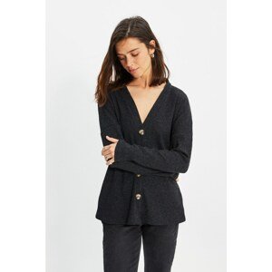 Trendyol Black Knitwear Look Loose Knitted Cardigan