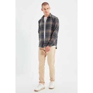 Trendyol Anthracite Men Regular Fit Shirt Collar Long Sleeve Lumberjack Plaid Shirt