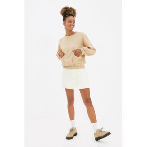 Trendyol Camel Pocket Detailed Raised Basic Knitted Slim Sweatshirt