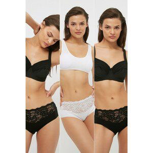 Trendyol Black-White 3-Pack Oversized Panties