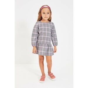 Trendyol Lilac Plaid Girl Knitted Dress