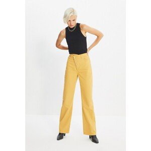 Trendyol Yellow Asymmetrical Closure High Waist 90's Wide Leg Jeans