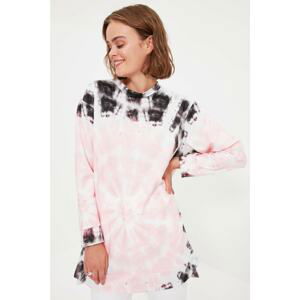 Trendyol Pink Tie Dye Printed Knitted Sweatshirt