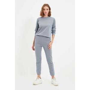 Trendyol Gray 100% Organic Cotton Basic Jogger Knitted Thin Sweatpants