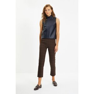 Trendyol Brown Checkered Trousers