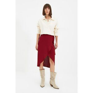 Trendyol Claret Red Double Breasted Skirt