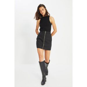 Trendyol Anthracite Zippered Skirt