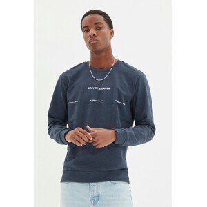Trendyol Indigo Men's Printed Regular Fit Sweatshirt