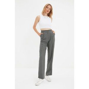 Trendyol Gray Wide Leg Tall Trousers