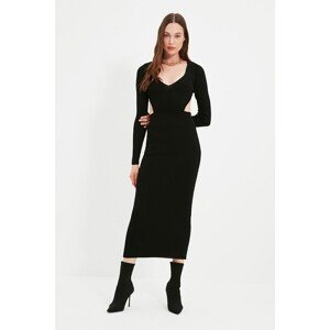 Trendyol Black Tall Back Detailed Knitwear Dress