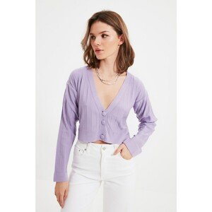 Trendyol Lilac Petite Crop Knitwear Cardigan