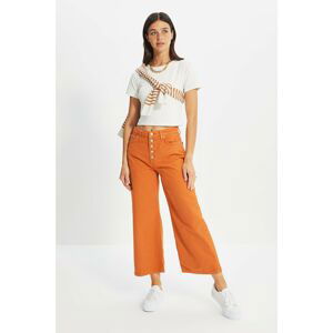 Trendyol Tile Front Button High Waist Culotte Jeans