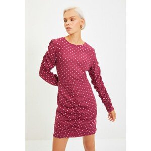 Trendyol Claret Red Polka Dot Dress