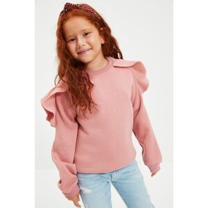 Trendyol Pink Flywheel Fleece Inside Girl Knitted Thick Sweatshirt