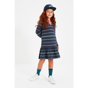 Trendyol Navy Striped Girl Knitted Dress