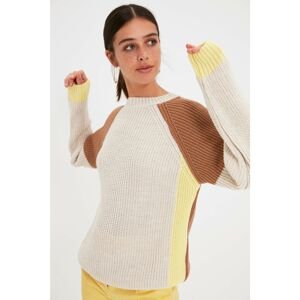 Trendyol Stone Color Block Knitwear Sweater