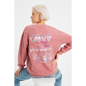 Trendyol Pink Boyfriend Knitted Slim Sweatshirt