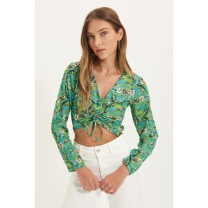 Trendyol Green Lace-up Blouse