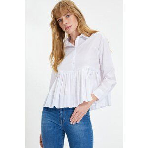 Trendyol Ecru Pleated Shirt