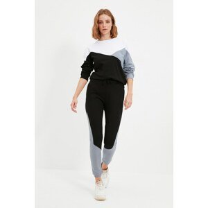 Trendyol Black 100% Organic Cotton Color Block Basic Jogger Knitted Thin Sweatpants