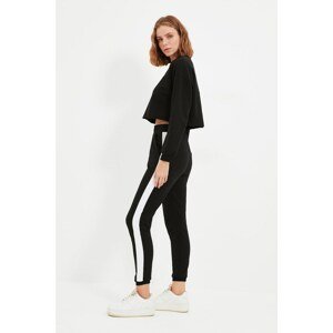 Trendyol Black 100% Organic Cotton Striped Basic Jogger Knitted Thin Sweatpants
