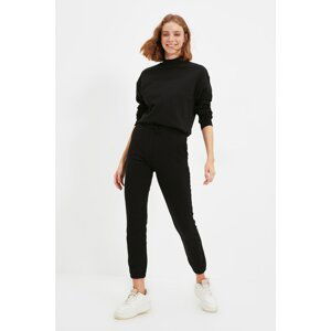 Trendyol Black 100% Organic Cotton Basic Jogger Pleated Knitted Thin Sweatpants