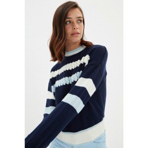 Trendyol Navy Blue Knitted Detailed Knitwear Sweater