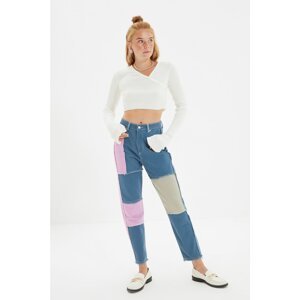 Trendyol Multi Color Color Block High Waist Mom Jeans