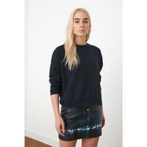Trendyol Navy Blue Basic Knitted Slim Sweatshirt