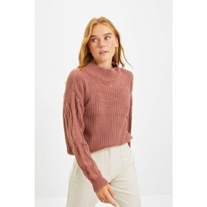 Trendyol Dried Rose Sleeve Detailed Knitwear Sweater