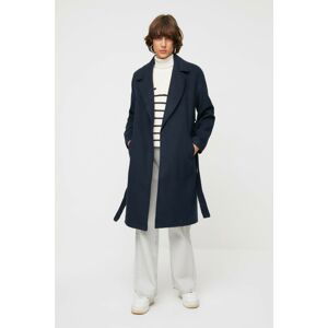 Trendyol Dark Navy Blue Belted Cachet Coat