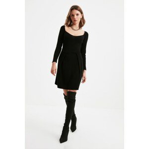Trendyol Black Petite Collar Detailed Knitwear Dress