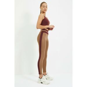 Trendyol Brown Color Block Sports Leggings