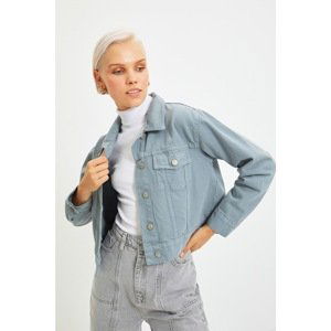 Trendyol Blue Crop Denim Jacket