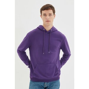 Trendyol Purple Men Regular Fit Hoodie Printed Sweatshirt