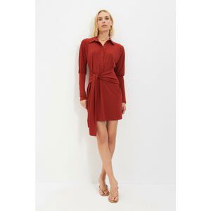 Trendyol Cinnamon Belted Knitted Dress