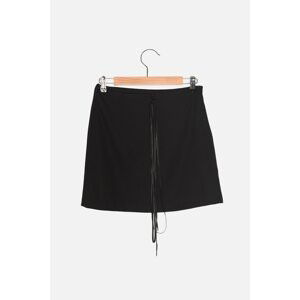 Trendyol Black Tie Detailed Knitted Skirt