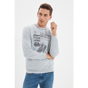 Trendyol Gray Men's Regular Fit Sweatshirt