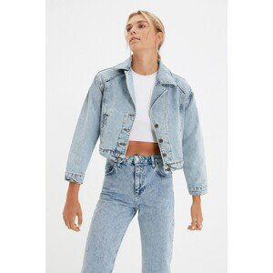 Trendyol Blue Double Breasted Denim Jacket