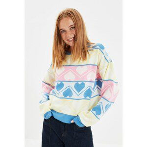 Trendyol Blue Jacquard Knitwear Sweater