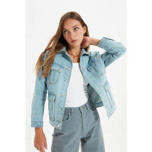 Trendyol Blue Pocket Detailed Denim Jacket